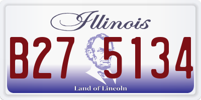 IL license plate B275134