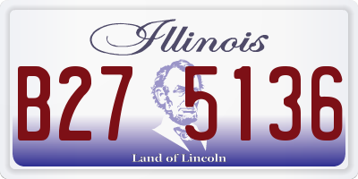 IL license plate B275136