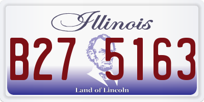 IL license plate B275163