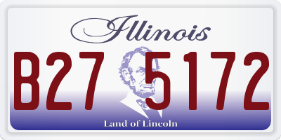 IL license plate B275172