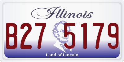 IL license plate B275179