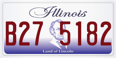 IL license plate B275182