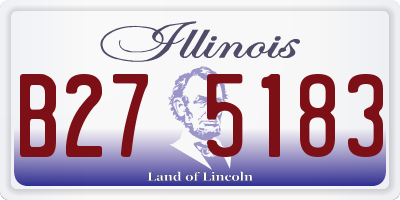 IL license plate B275183