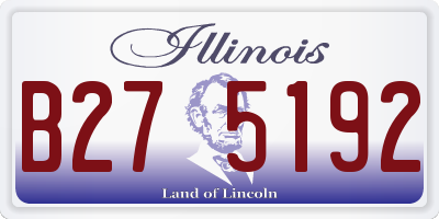IL license plate B275192