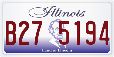 IL license plate B275194