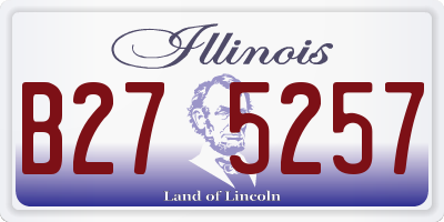 IL license plate B275257