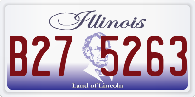 IL license plate B275263