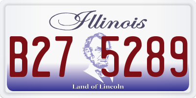 IL license plate B275289