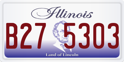 IL license plate B275303