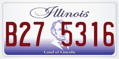 IL license plate B275316