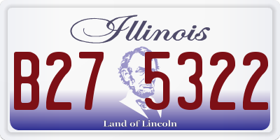IL license plate B275322