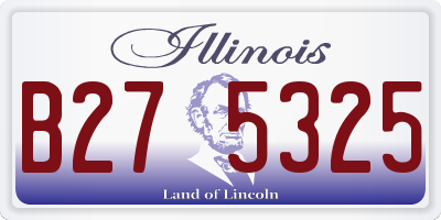 IL license plate B275325