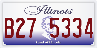 IL license plate B275334