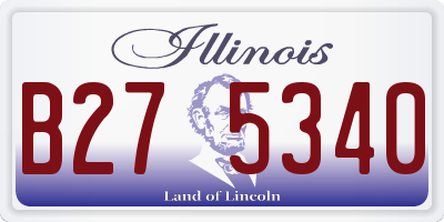 IL license plate B275340
