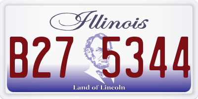IL license plate B275344