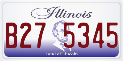 IL license plate B275345