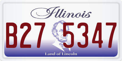 IL license plate B275347