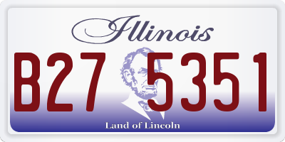 IL license plate B275351