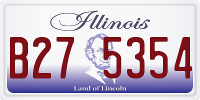 IL license plate B275354