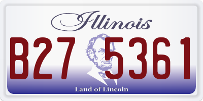 IL license plate B275361