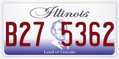 IL license plate B275362