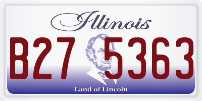 IL license plate B275363