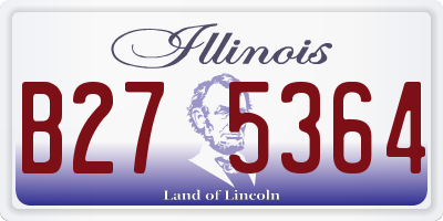 IL license plate B275364