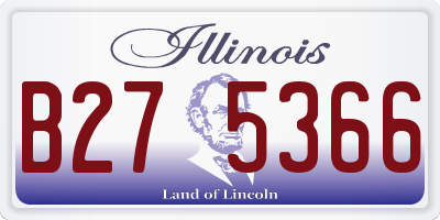 IL license plate B275366