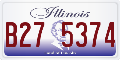IL license plate B275374