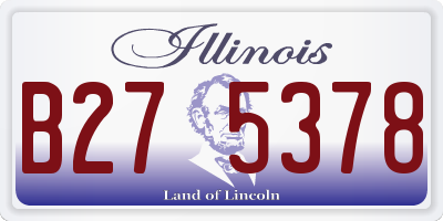 IL license plate B275378