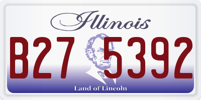 IL license plate B275392