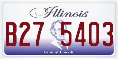 IL license plate B275403