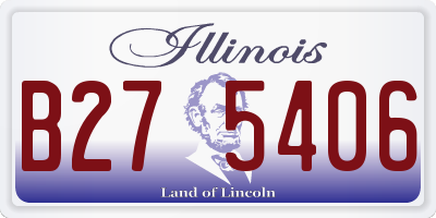 IL license plate B275406