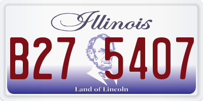 IL license plate B275407