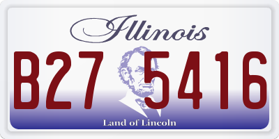 IL license plate B275416