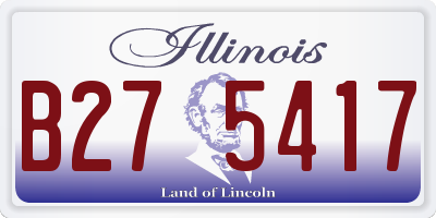IL license plate B275417