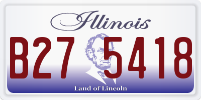 IL license plate B275418