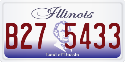 IL license plate B275433