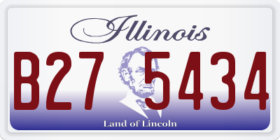 IL license plate B275434