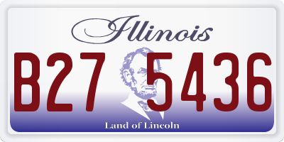 IL license plate B275436