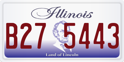 IL license plate B275443