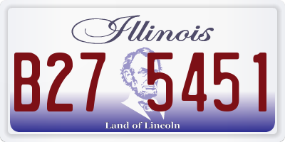 IL license plate B275451