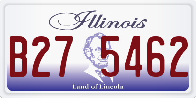 IL license plate B275462