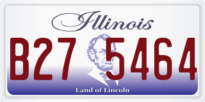 IL license plate B275464