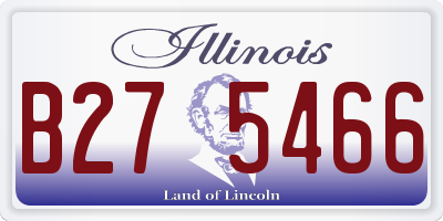IL license plate B275466