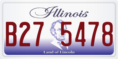 IL license plate B275478