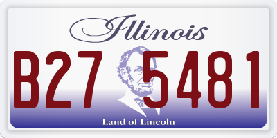 IL license plate B275481