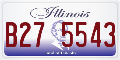 IL license plate B275543