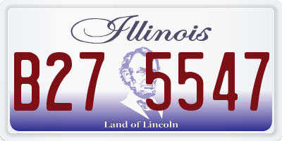 IL license plate B275547
