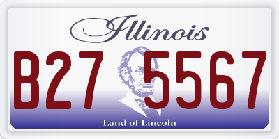 IL license plate B275567